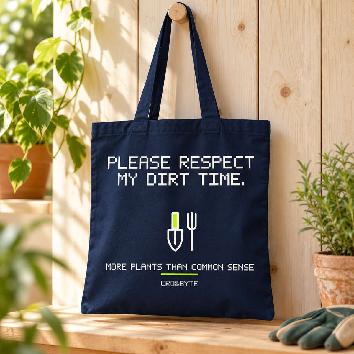Respect My Dirt Time — Tote Bag — Navy individual lifestyle photo
