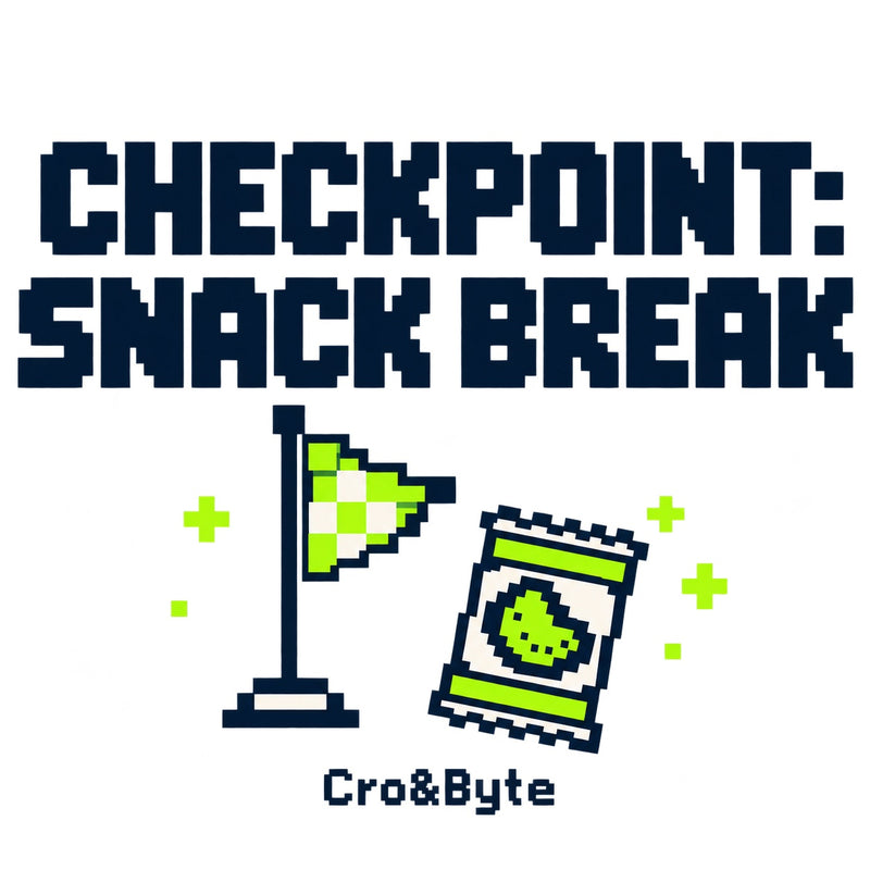 Checkpoint Snack Break — White corrected artwork preview for mug