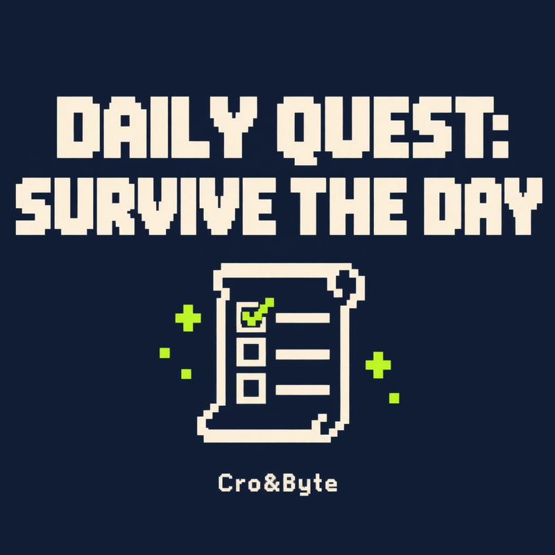 Daily Quest Survive — Navy corrected artwork preview for notebook