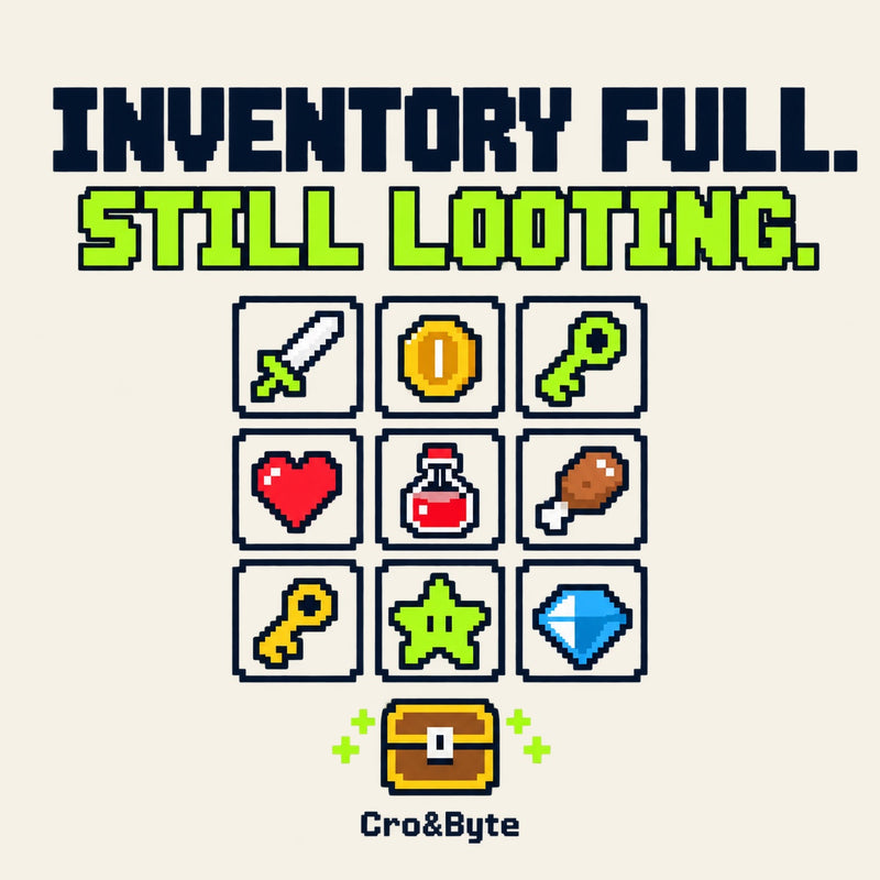 Inventory Full Still Looting — Cream corrected artwork preview for tote