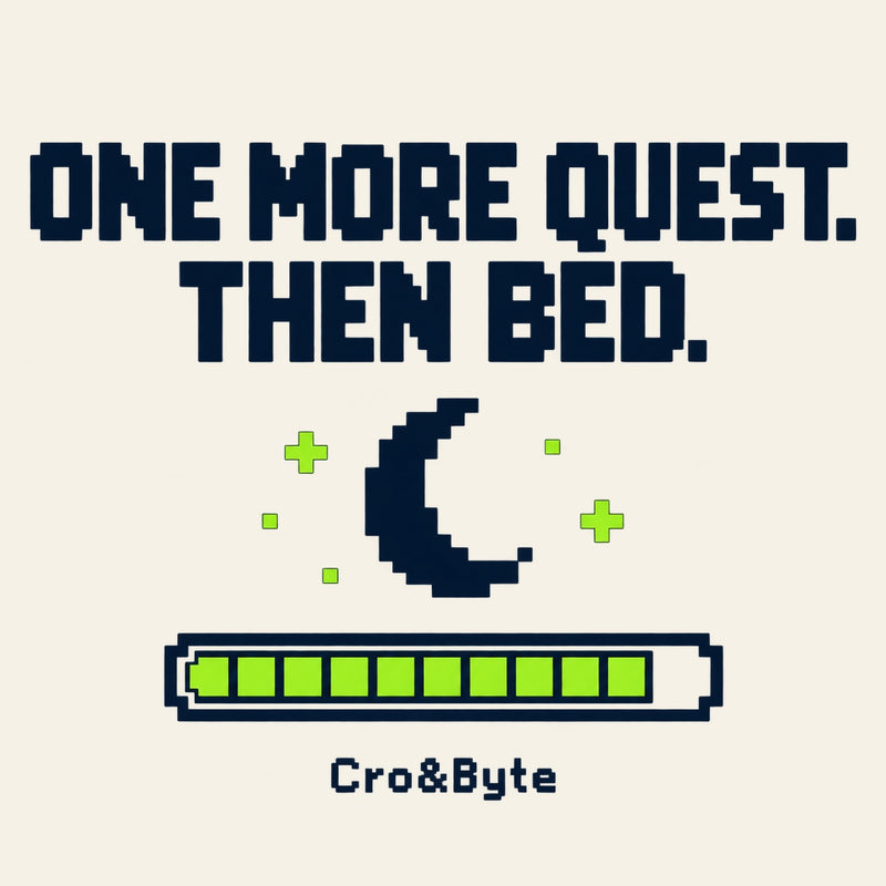 One More Quest Then Bed — Cream corrected artwork preview for tote