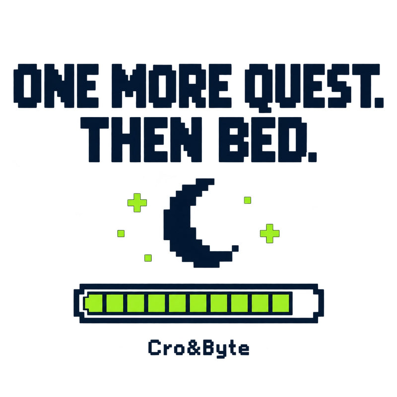One More Quest Then Bed — White corrected artwork preview for mug