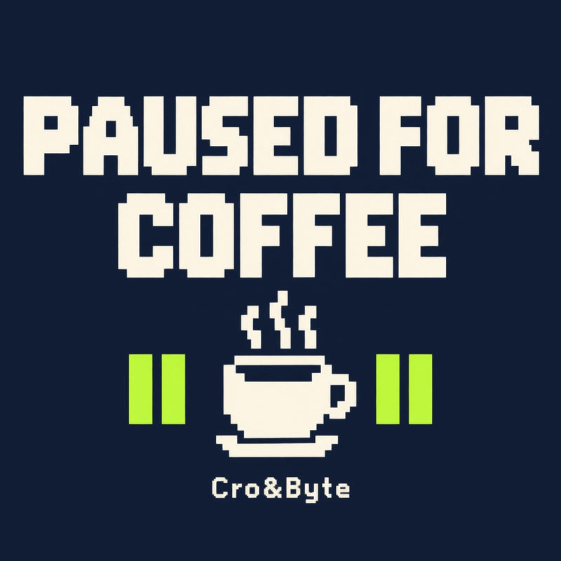 Paused For Coffee — Navy corrected artwork preview for tote