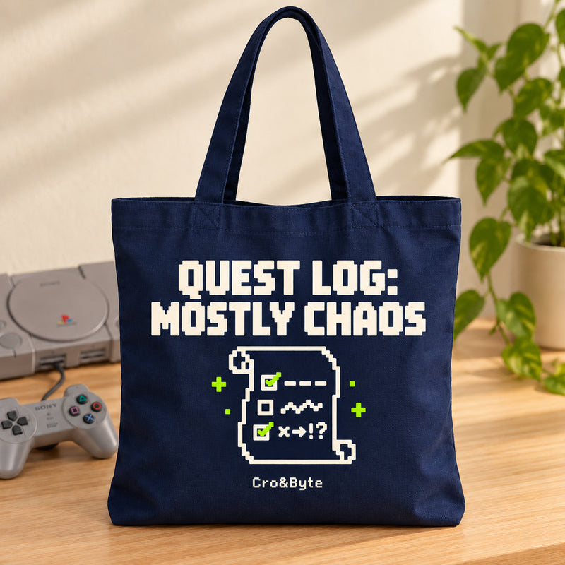 quest log chaos tote — Navy lifestyle photo