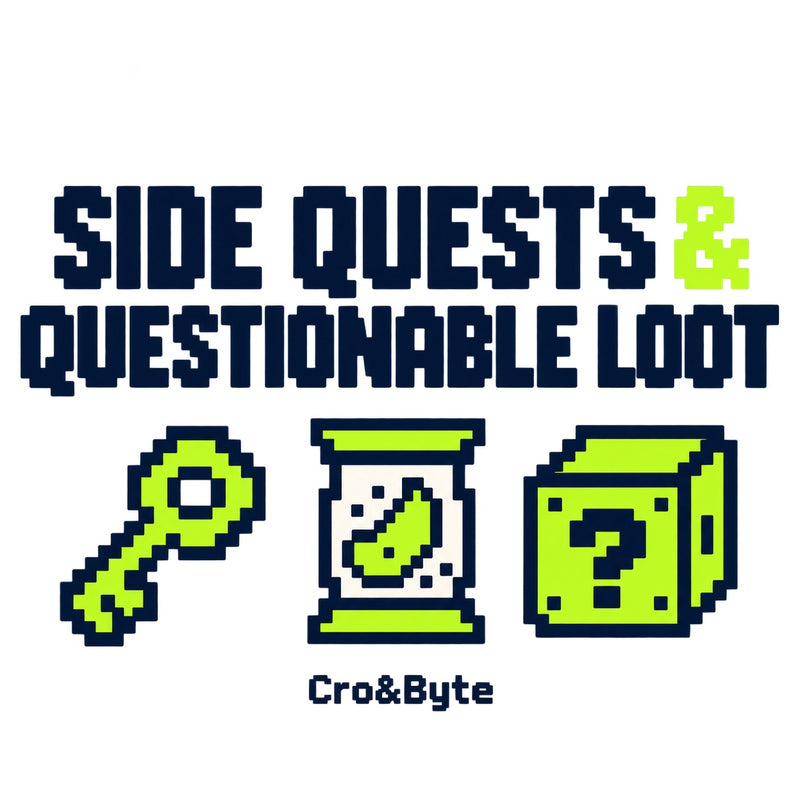 Side Quests Questionable Loot — White corrected artwork preview for mug