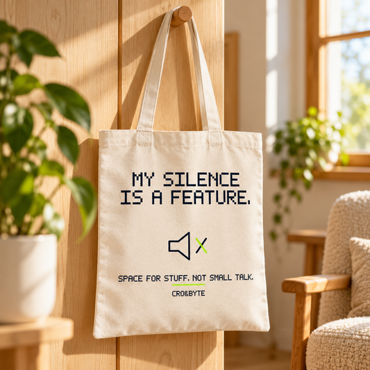 My Silence Is A Feature — Tote Bag — Cream individual lifestyle photo