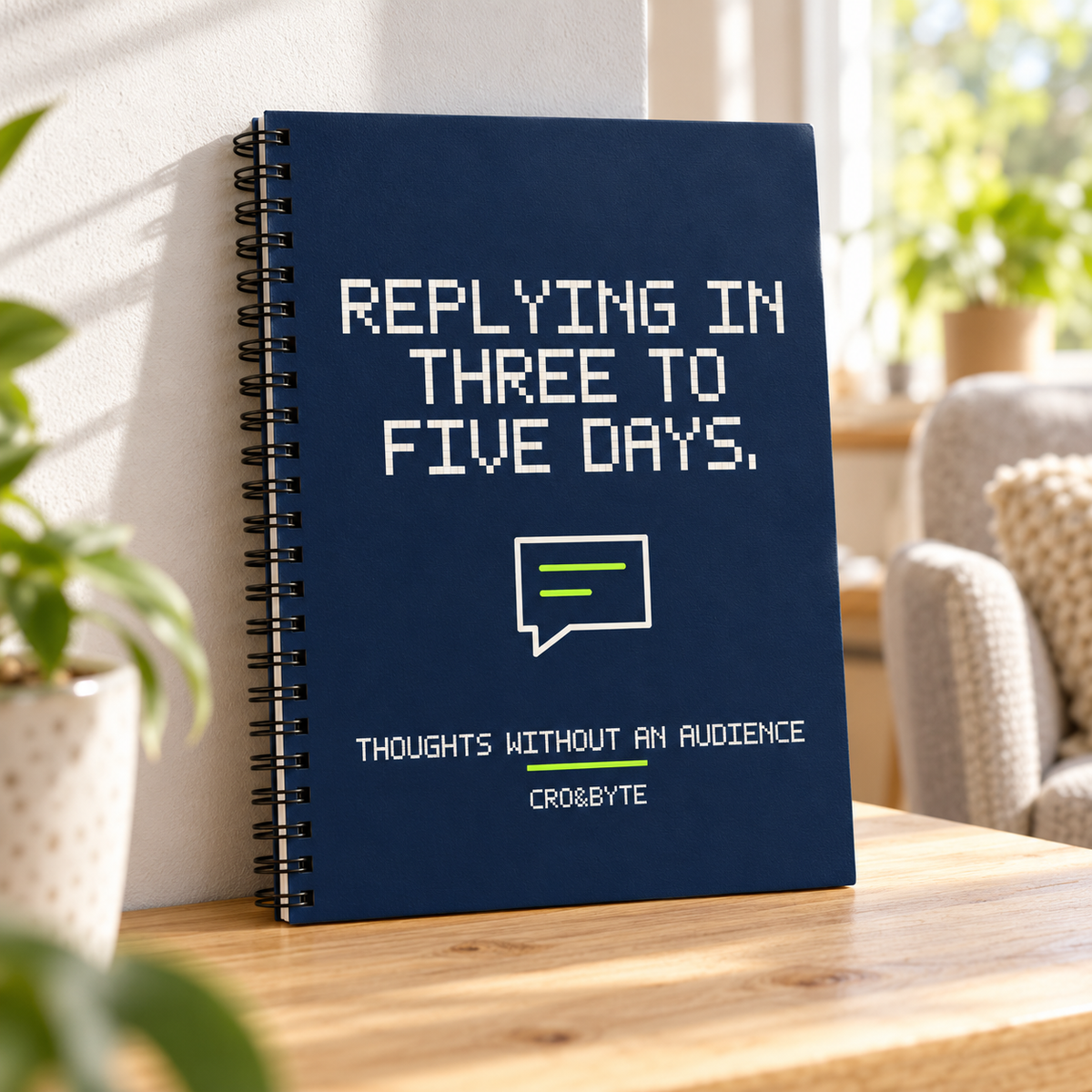 Replying In Three To Five Days — Notebook — Navy individual lifestyle photo