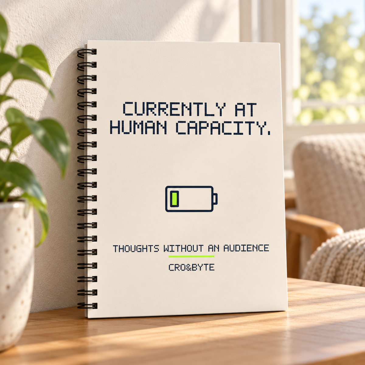 Currently At Human Capacity — Notebook — Cream individual lifestyle photo