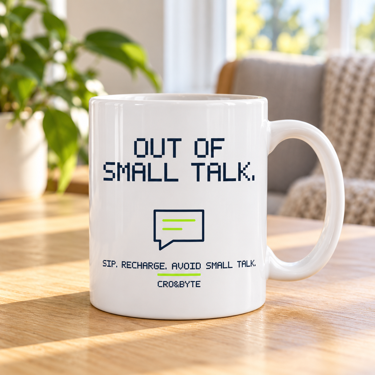 Out Of Small Talk — Mug — White individual lifestyle photo