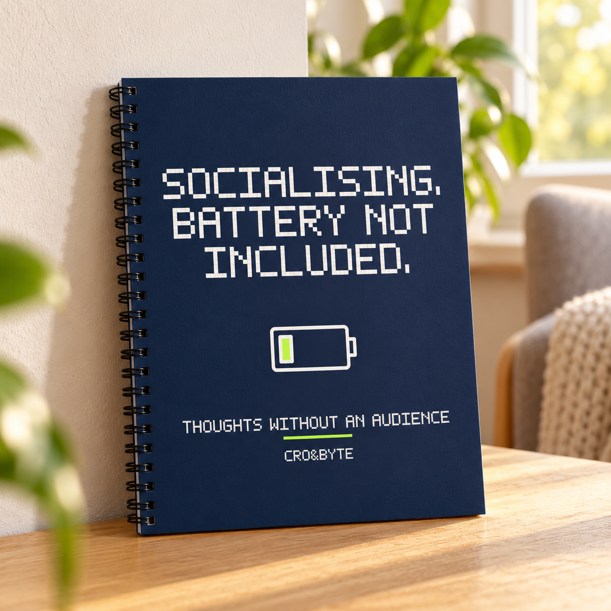 Socialising Battery Not Included — Notebook — Navy individual lifestyle photo