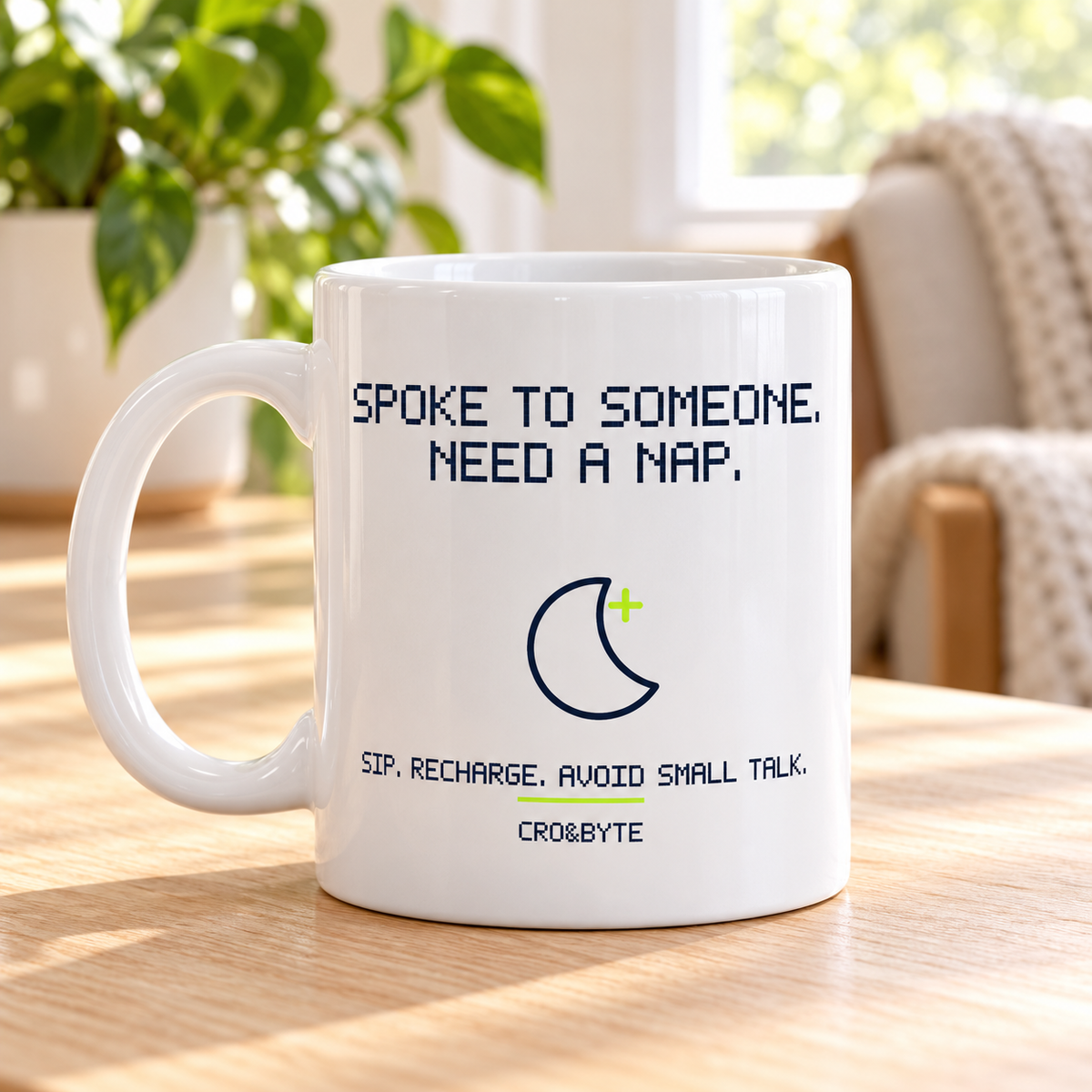 Spoke To Someone Need A Nap — Mug — White individual lifestyle photo