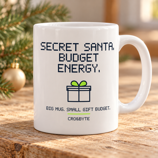 Secret Santa Budget Energy — Mug — White individual lifestyle product image