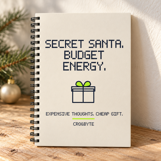 Secret Santa Budget Energy — Notebook — Cream individual lifestyle product image