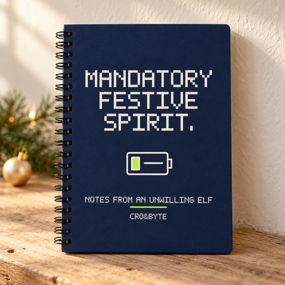 Mandatory Festive Spirit — Notebook — Navy individual lifestyle product image