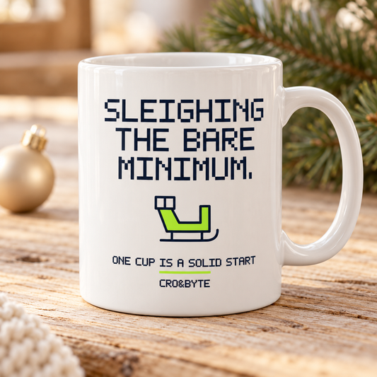 Sleighing The Bare Minimum — Mug — White individual lifestyle product image