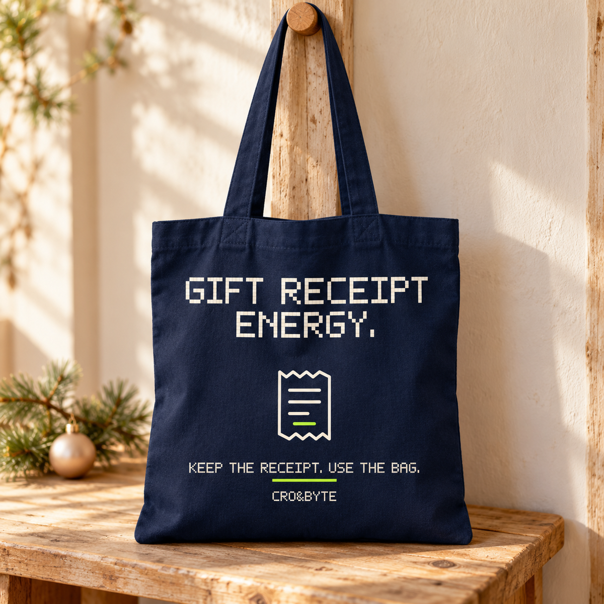 Gift Receipt Energy — Tote Bag — Navy individual lifestyle product image