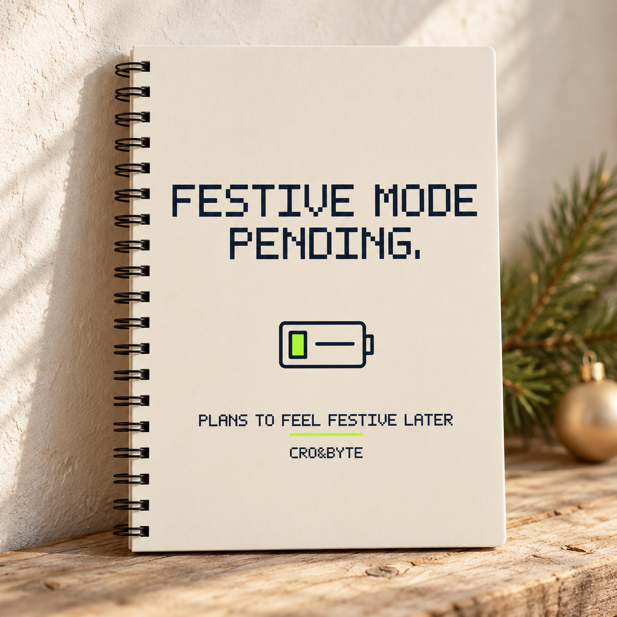 Festive Mode Pending — Notebook — Cream individual lifestyle product image