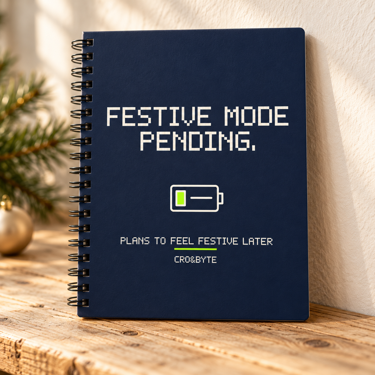 Festive Mode Pending — Notebook — Navy individual lifestyle product image