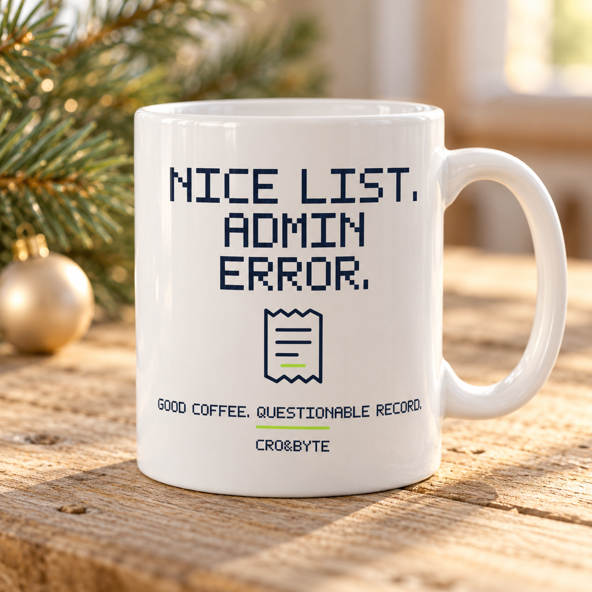 Nice List Admin Error — Mug — White individual lifestyle product image