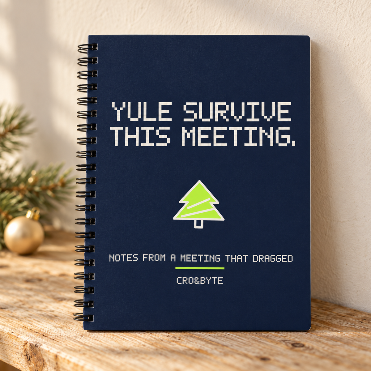 Yule Survive This Meeting — Notebook — Navy individual lifestyle product image