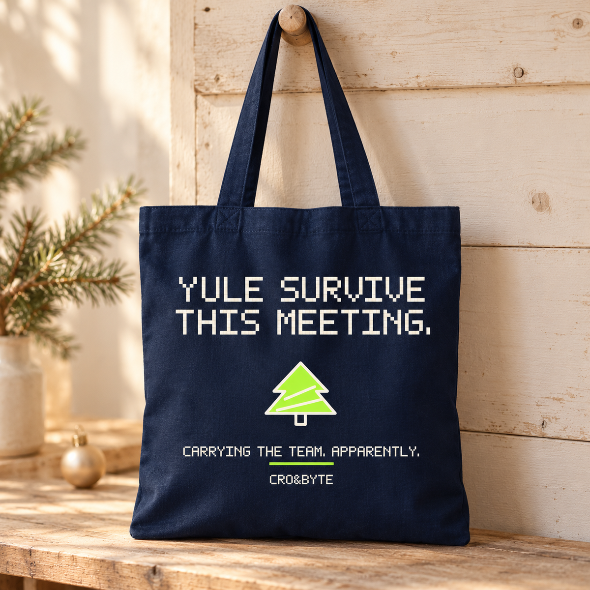 Yule Survive This Meeting — Tote Bag — Navy individual lifestyle product image