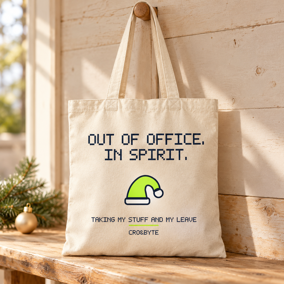 Out Of Office In Spirit — Tote Bag — Cream individual lifestyle product image