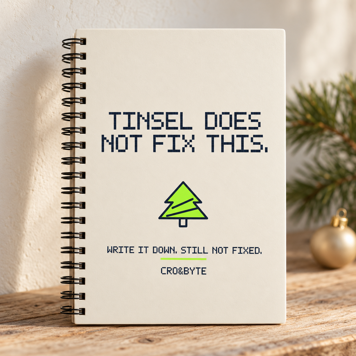 Tinsel Does Not Fix This — Notebook — Cream individual lifestyle product image