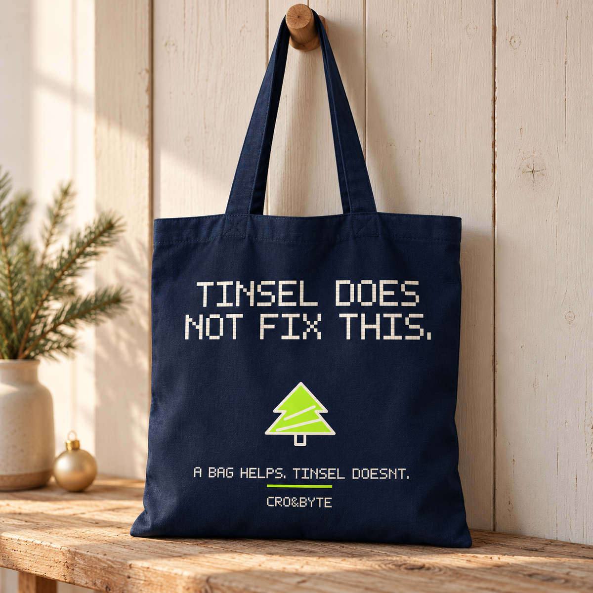 Tinsel Does Not Fix This — Tote Bag — Navy individual lifestyle product image
