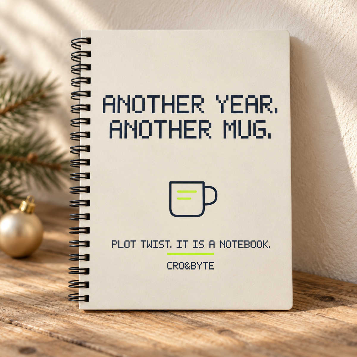 Another Year Another Mug — Notebook — Cream individual lifestyle product image