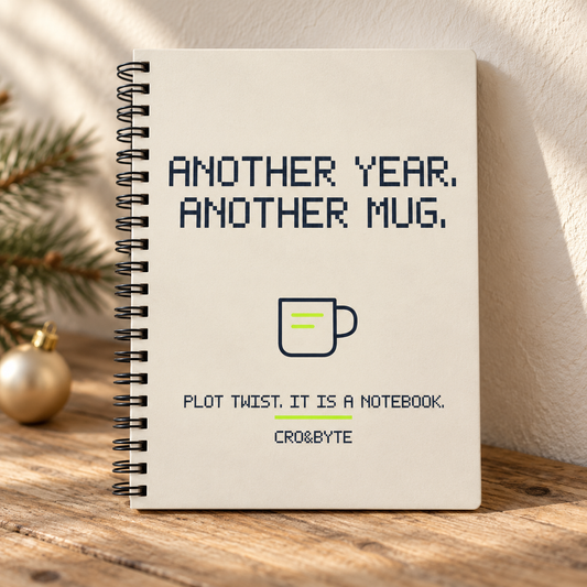 Another Year Another Mug — Notebook — Cream individual lifestyle product image